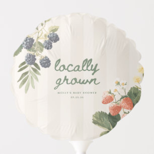 Elegant Script "Locally Grown" Baby Shower Party Balloon
