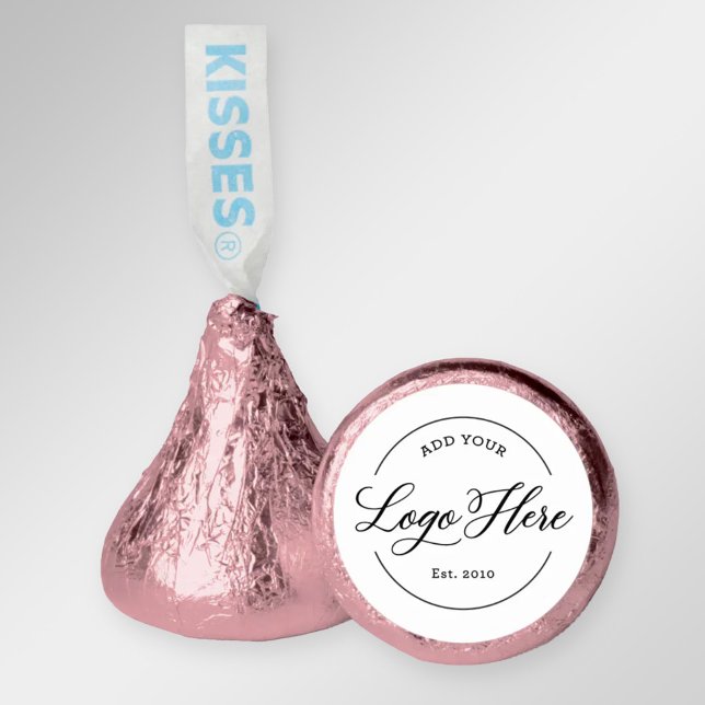 Elegant Script Logo Pink Foil Business Hershey®'s Kisses® (Creator Uploaded)