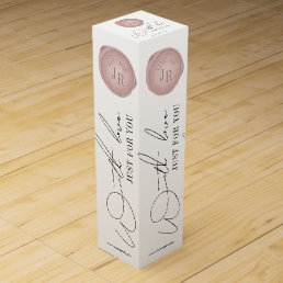 Elegant Script Logo Pink Wax Stamp Birthday Gift Wine Box