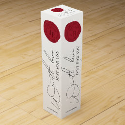 Elegant Script Logo Red Wax Stamp Business Gift Wine Box