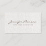Elegant script logo simple chic modern beige linen business card