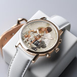 Elegant Script "Love" Custom Photo Watch<br><div class="desc">Add your favorite photo from your last vacation,  wedding,  or special occasion.</div>