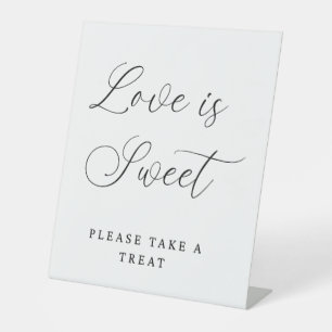 Elegant Script “Love Is Sweet” Wedding Table Sign