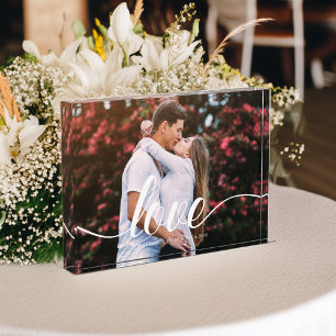 Elegant Script "Love" Overlay Photo Block