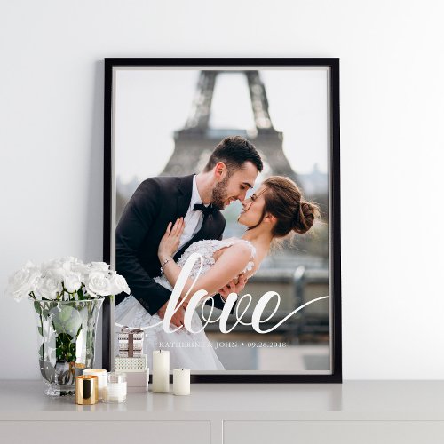 Elegant Script Love Overlay Photo Poster