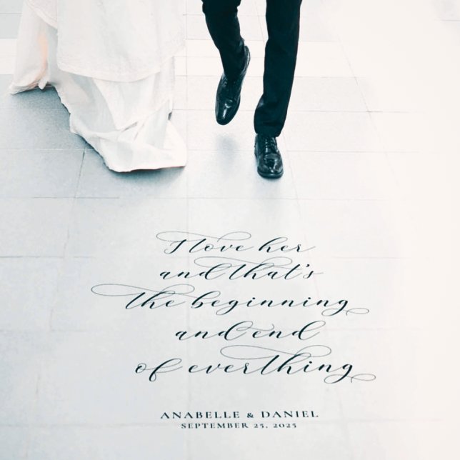 Elegant Script Love Quote Wedding Ceremony Aisle  Floor Decals (Creator Uploaded)