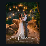 Elegant Script Love Wedding Bride Groom Photo Poster<br><div class="desc">Love Elegant Script Wedding Bride Groom Photo Poster</div>