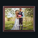 Elegant Script Love Wedding Photo Plaque<br><div class="desc">Love Elegant Script Wedding Photo Plaque</div>