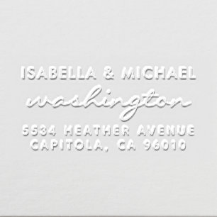 Elegant Script Married Couple Return Address Embosser