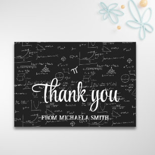 Elegant Script Mathematics Formulas Graduation Thank You Card
