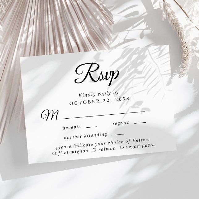 Elegant Script Menu Choice Wedding RSVP (Creator Uploaded)