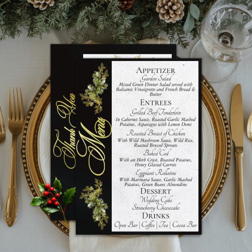 Elegant Script Menu & Thank You - Black