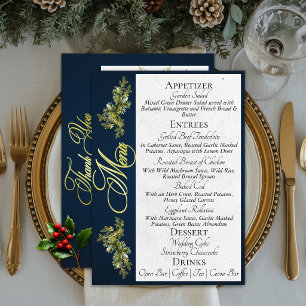 Elegant Script Menu & Thank You - Blue