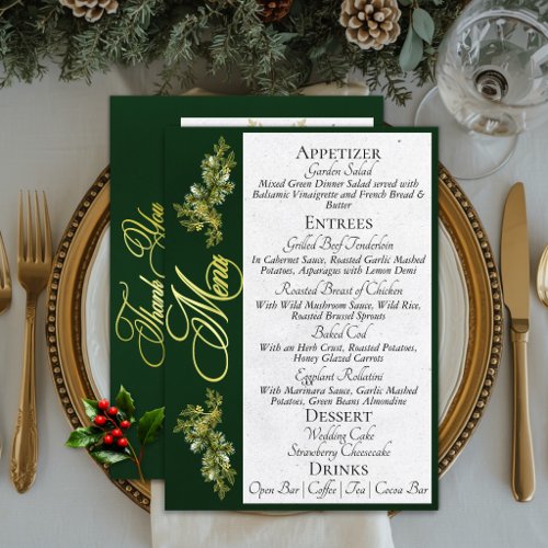 Elegant Script Menu & Thank You - Emerald
