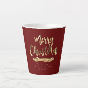 Elegant Script Merry Christmas and Happy New Year Latte Mug