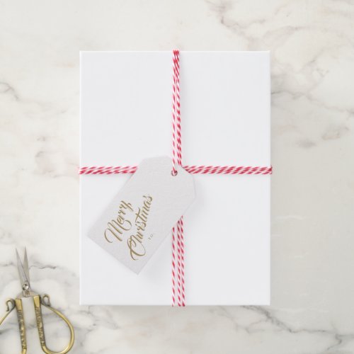 Elegant script merry christmas gift tags