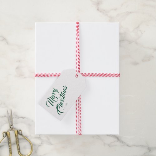 Elegant script merry christmas gift tags