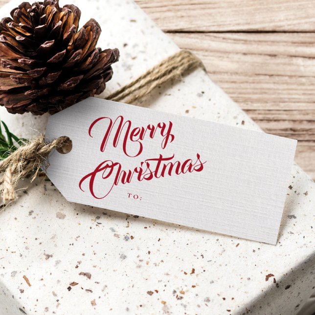 Elegant Script Merry Christmas Gift Tags (Creator Uploaded)