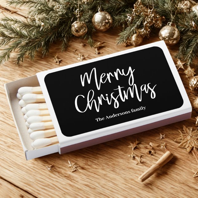 Elegant Script Merry Christmas Matchboxes (Creator Uploaded)