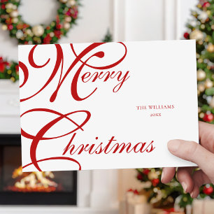 Elegant Script Merry Christmas Non Photo Holiday Card