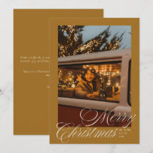 Elegant Script Merry Christmas Photo Yellow