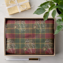 Elegant Script Merry Christmas Plaid Tartan Gift