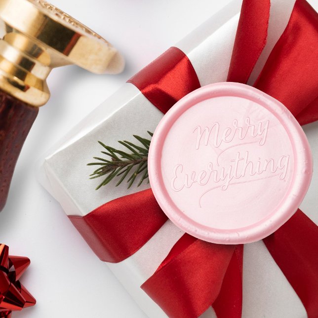 Elegant Script Merry Everything Christmas Holiday Wax Seal Stamp