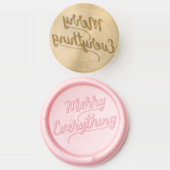 Elegant Script Merry Everything Christmas Holiday Wax Seal Stamp (Stamped)