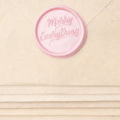 Elegant Script Merry Everything Christmas Holiday Wax Seal Sticker (Front)