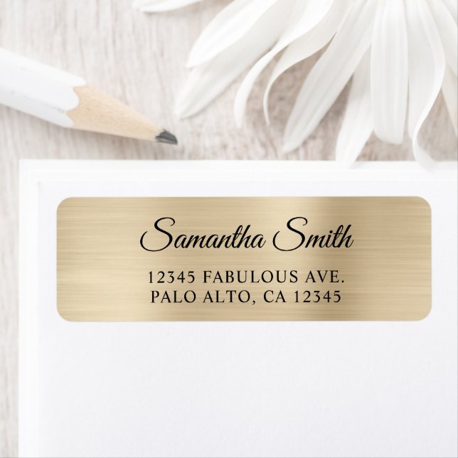 Elegant Script Metallic Champagne Label (Insitu)