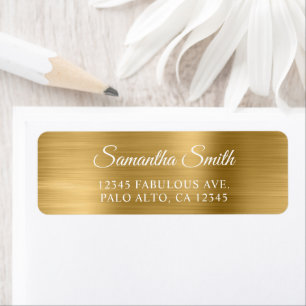 Elegant Script Metallic Gold Label