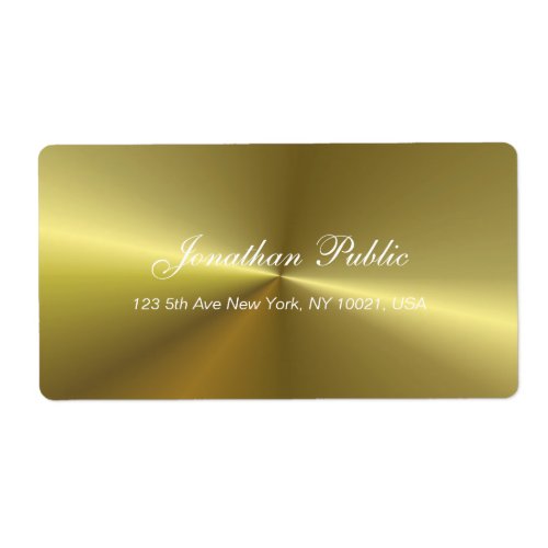 Elegant Script Metallic Gold Look Template Label