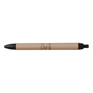 Elegant Script Metallic Taupe Gold Monogram Pen