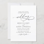 Elegant Script Minimal Wedding Invitation | Zazzle