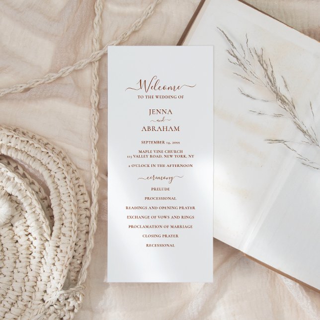 Elegant Script Minimal Wedding Program (Creator Uploaded)