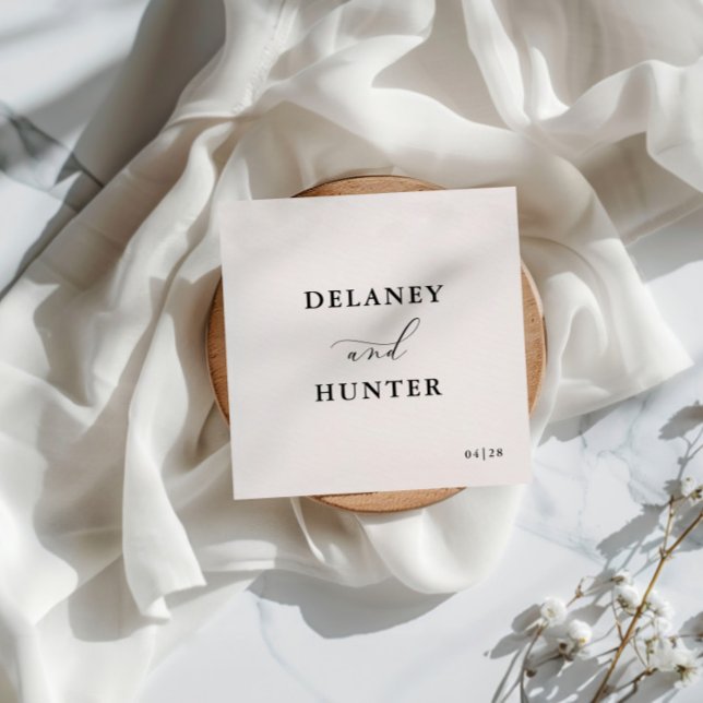 Elegant Script Minimalist Editable Wedding Napkins (Creator Uploaded)