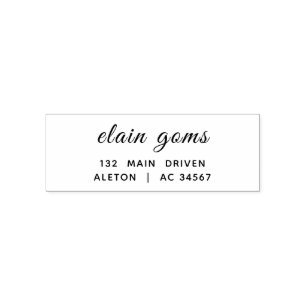 Elegant Script   Minimalist Personalized Return  Self-inking Stamp