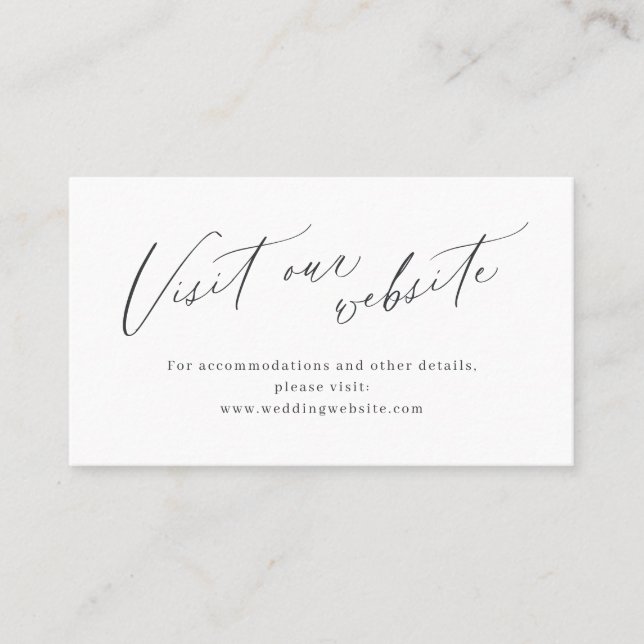 Elegant script minimalist website Insert card (Front)