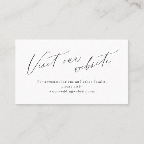 Elegant script minimalist website Insert card