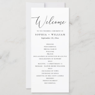 Elegant Script Minimalist Wedding Ceremony Program