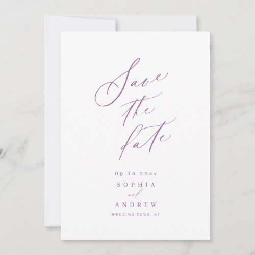 Elegant script minimalist wedding save the date