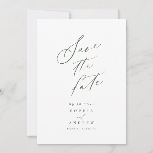 Elegant script minimalist wedding save the date