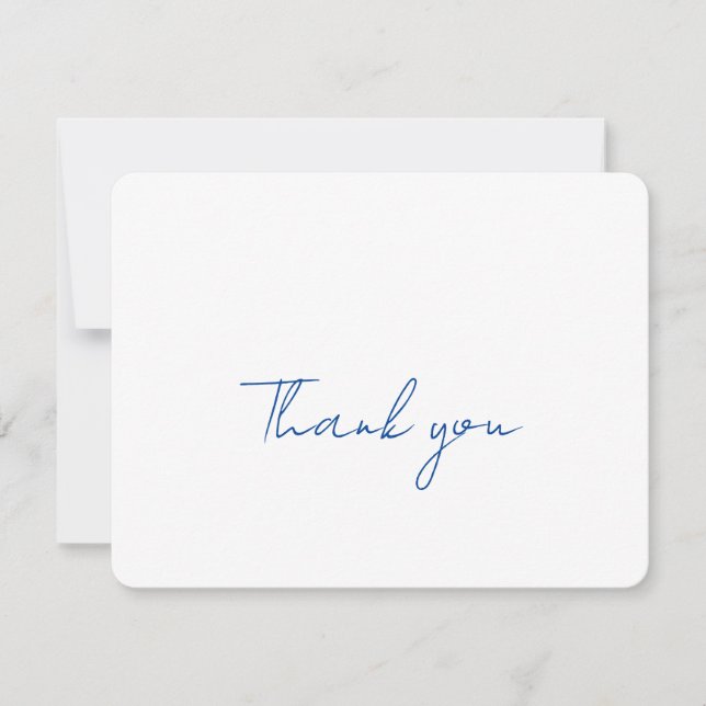 Elegant Script Minimalist Wedding Thank You Card (Front)
