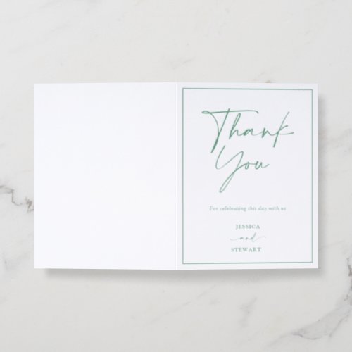 Elegant Script Minimalist Wedding thank you Letterpress Thank You Card