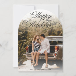 Elegant Script Modern Arch 1 Photo Christmas Card
