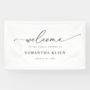 Elegant Script Modern Bridal Shower Welcome Banner