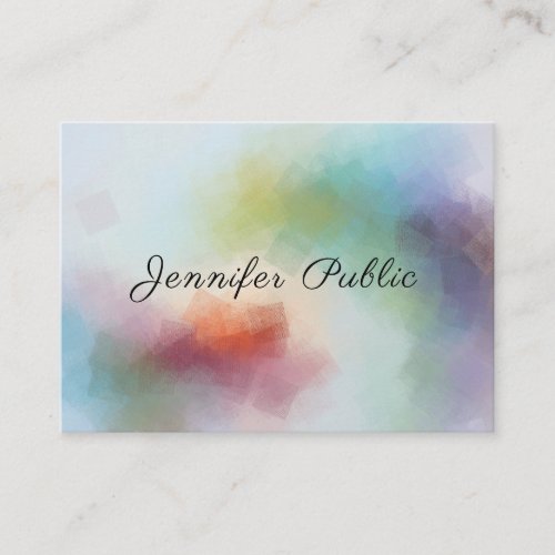Elegant Script Modern Colorful Abstract Template B Business Card