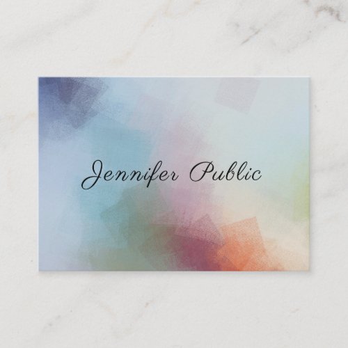 Elegant Script Modern Colorful Abstract Template Business Card