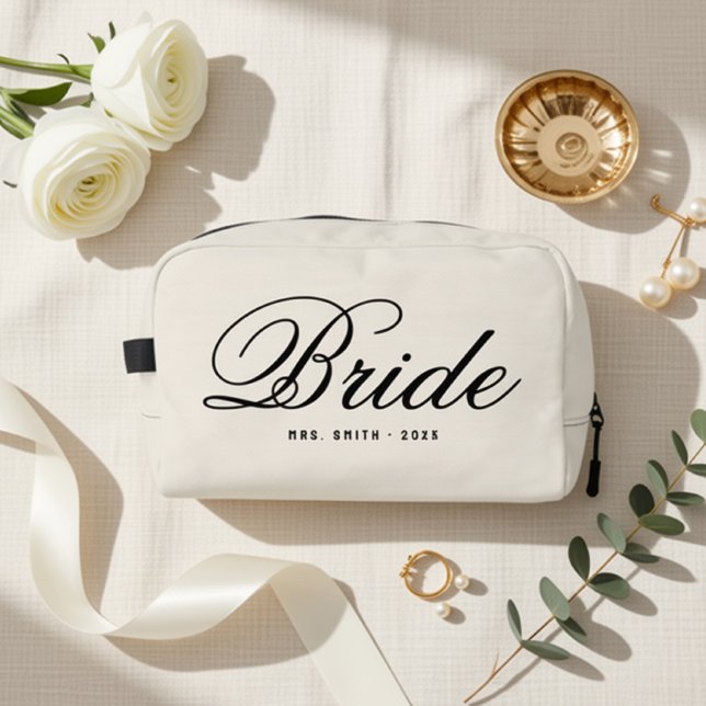 Elegant Script Modern Custom Bride Dopp Kit (Creator Uploaded)