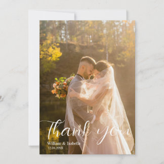 Elegant Script Modern Flat Thank You Card